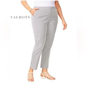 Talbots EUC Hampshire Ankle Pants Black & White Stripes Size 18w
